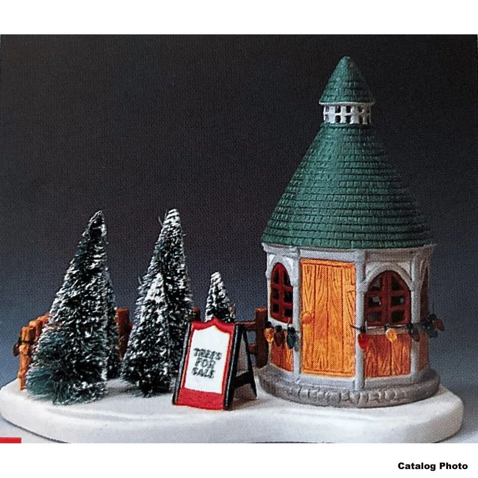 lemax-tree-lot-weihnachtsbaum-verkaufsstand-szene image 1