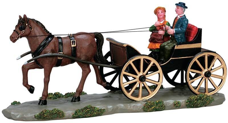 lemax-carriage-for-two-miniatur-kutsche-weihnachtsdorf-figur image 5