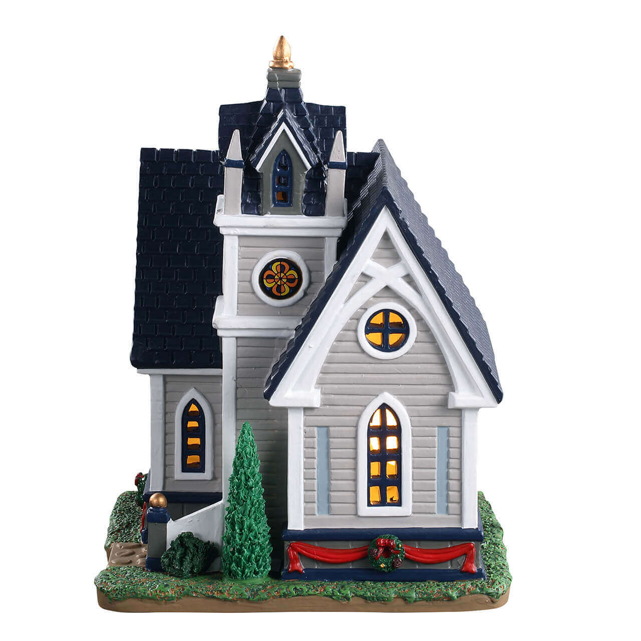 lemax-cedar-crest-fellowship-church-beleuchtete-weihnachtsdorf-kirche image 3