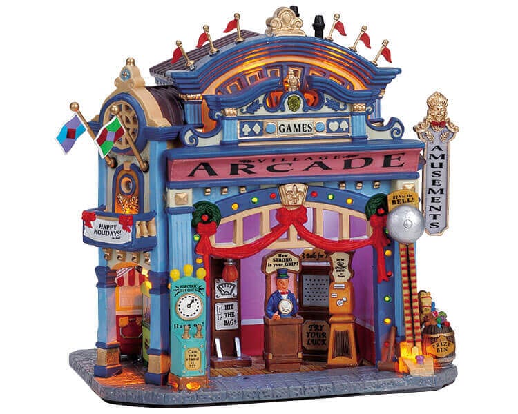 lemax-the-village-arcade-weihnachtshaus-spielhalle image 2
