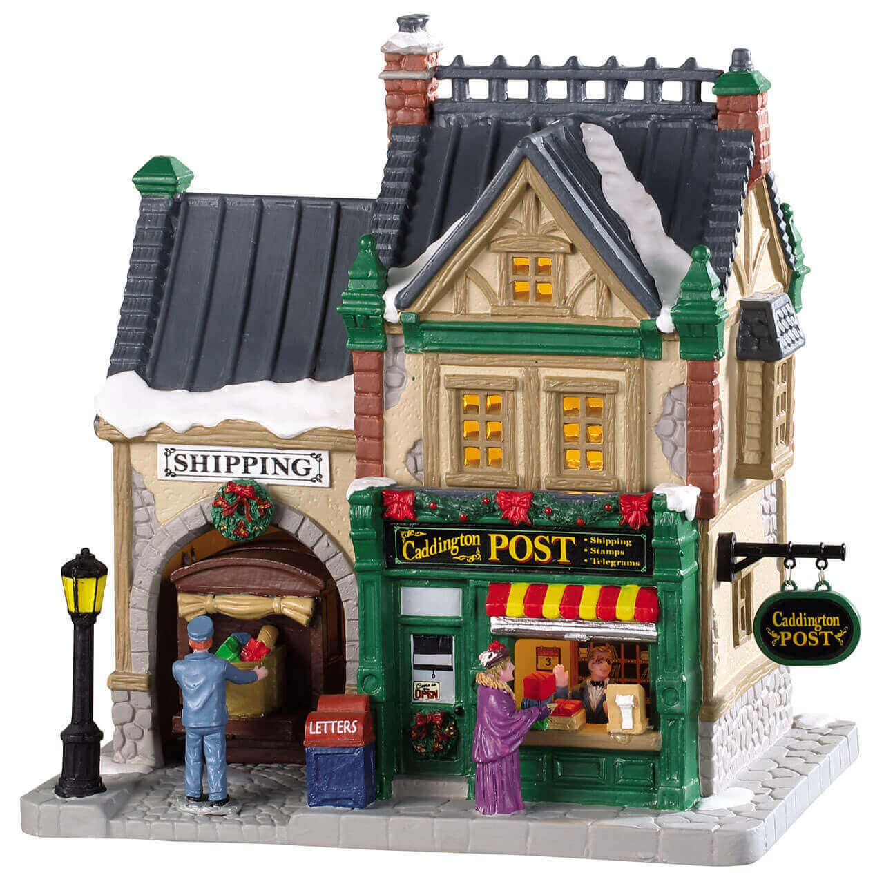 lemax-caddington-post-beleuchtetes-weihnachtsgeb-ude-postamt image 1