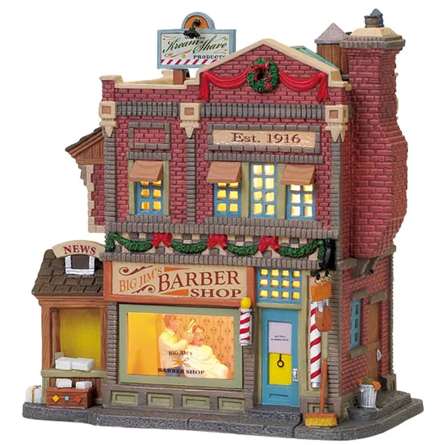 lemax-big-jim-s-barber-shop-friseurladen-miniaturhaus image 1
