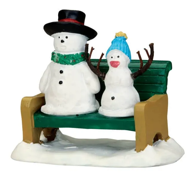 lemax-snowdad-snowbaby-miniaturfiguren-set-winterbank image 1