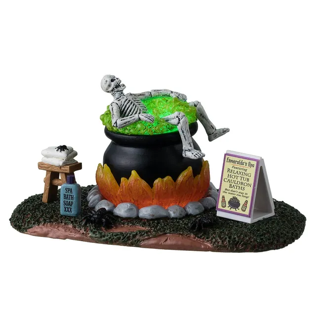 lemax-spooky-town-nothing-like-a-hot-bath-esmeralda-s-spa-hexenkessel image 1