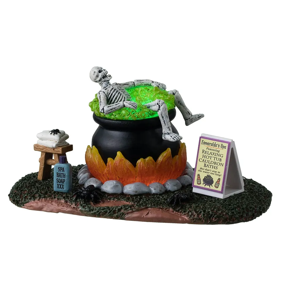 lemax-spooky-town-nothing-like-a-hot-bath-esmeralda-s-spa-hexenkessel image 1