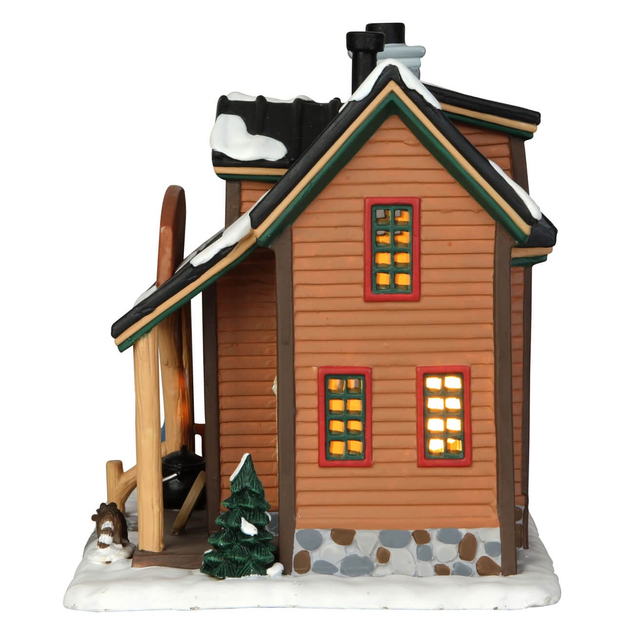 lemax-oak-glen-cabin-beleuchtetes-miniaturhaus-f-r-weihnachtsdorf image 3