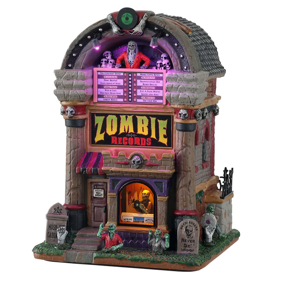 lemax-zombie-records-spooky-town-geb-ude-jukebox image 1