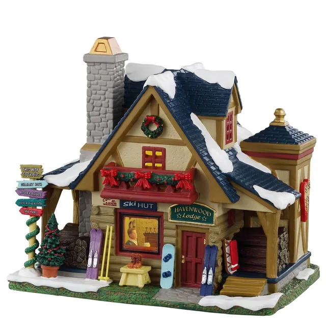 lemax-havenwood-lodge-rustikale-miniatur-skilodge image 1
