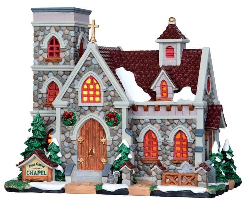 lemax-pine-grove-chapel-beleuchtetes-weihnachtshaus image 1