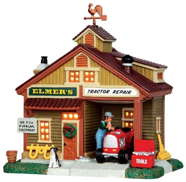 lemax-elmer-s-tractor-weihnachtshaus-szene image 1