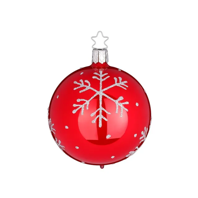 inge-glas-manufaktur-schneezauber-christbaumkugel-6-cm-rot image 1