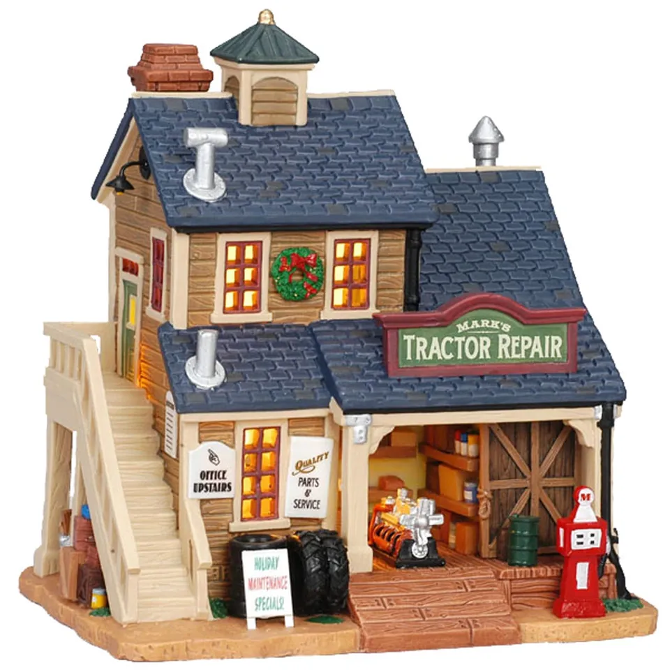 lemax-enchanted-forest-mark-s-tractor-repair-werkstatt image 1