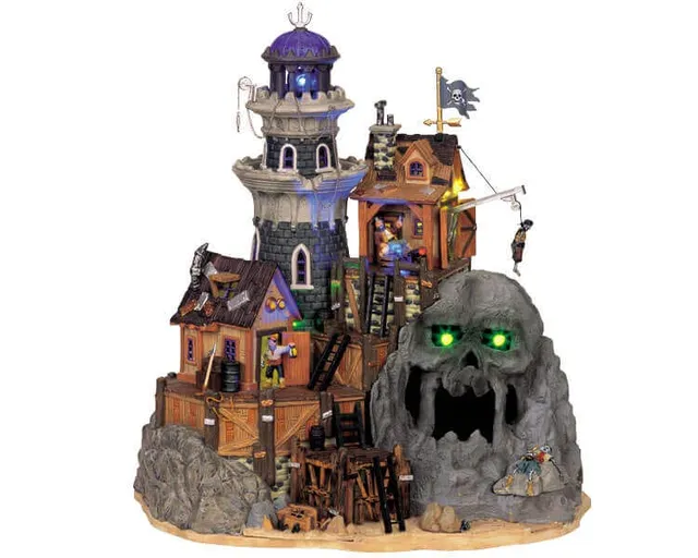lemax-isle-of-doom-lighthouse-leuchtturm-haus-spooky-town image 1