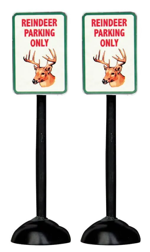 lemax-reindeer-parking-only-sign-set-of-2-mini-schilder image 1