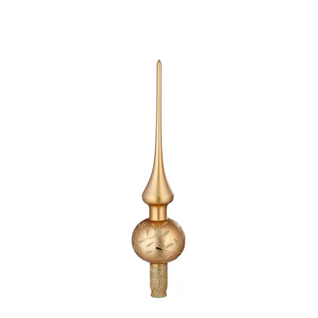 inge-glas-freudentanz-christbaumspitze-7-x-30-cm-brokat-matt-gold image 1
