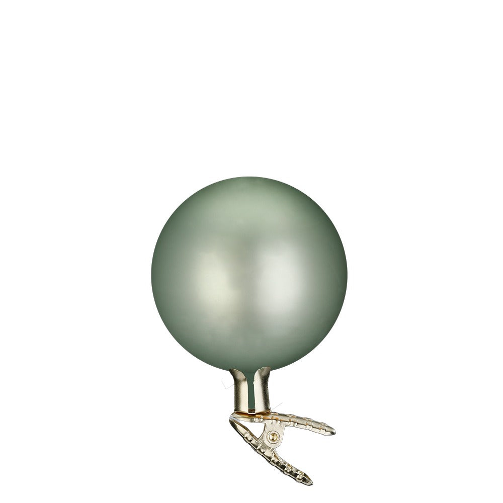 inge-glas-kugeln-auf-clip-christbaumkugeln-10-cm-salbei-matt image 1