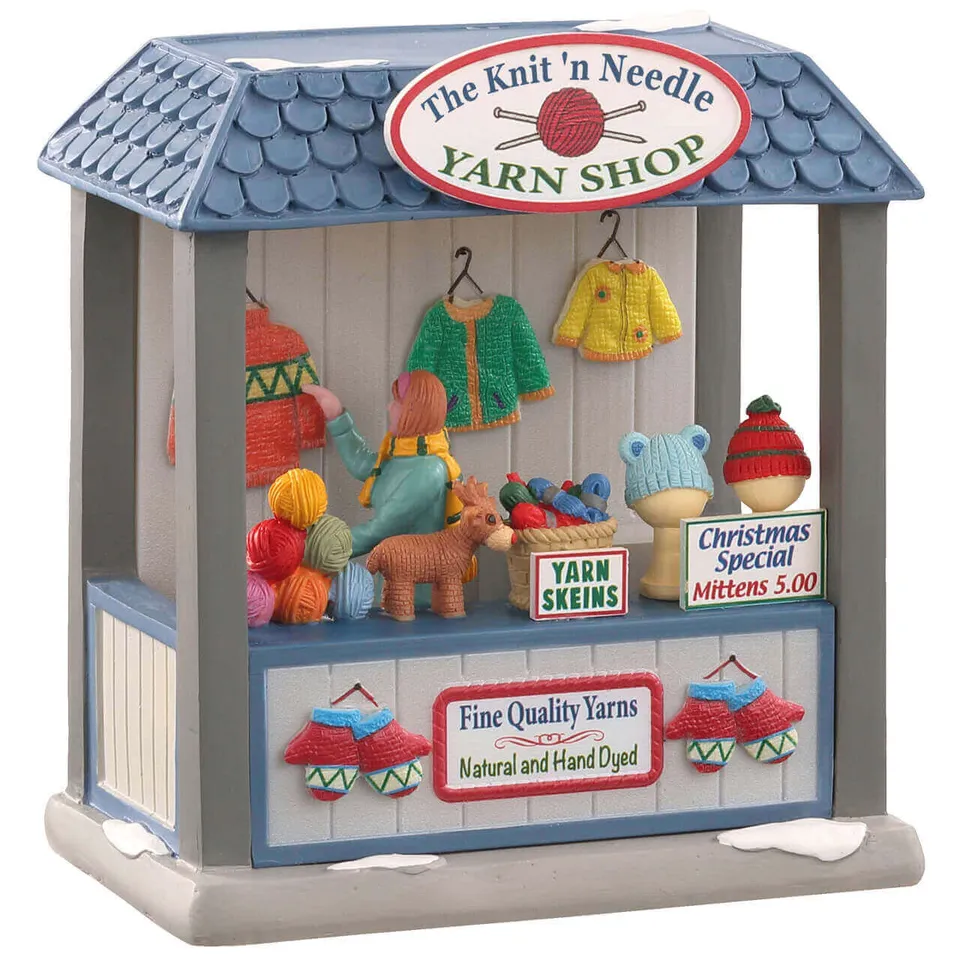 lemax-the-knit-n-needle-yarn-shop-miniaturhaus-caddington-village image 1