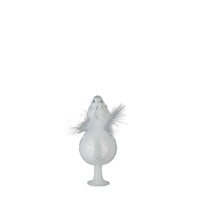 inge-glas-zwitschern-im-schnee-christbaumkugel-wei-8-x-19-cm image 1