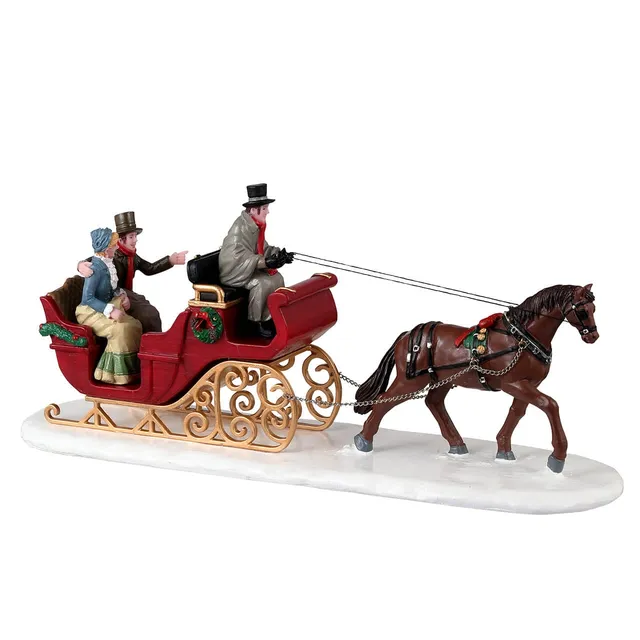 lemax-scenic-sleigh-ride-pferdeschlitten-miniatur-f-r-caddington image 1