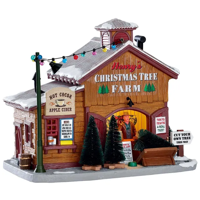 lemax-henrys-christmas-tree-farm-beleuchtetes-weihnachtshaus image 1