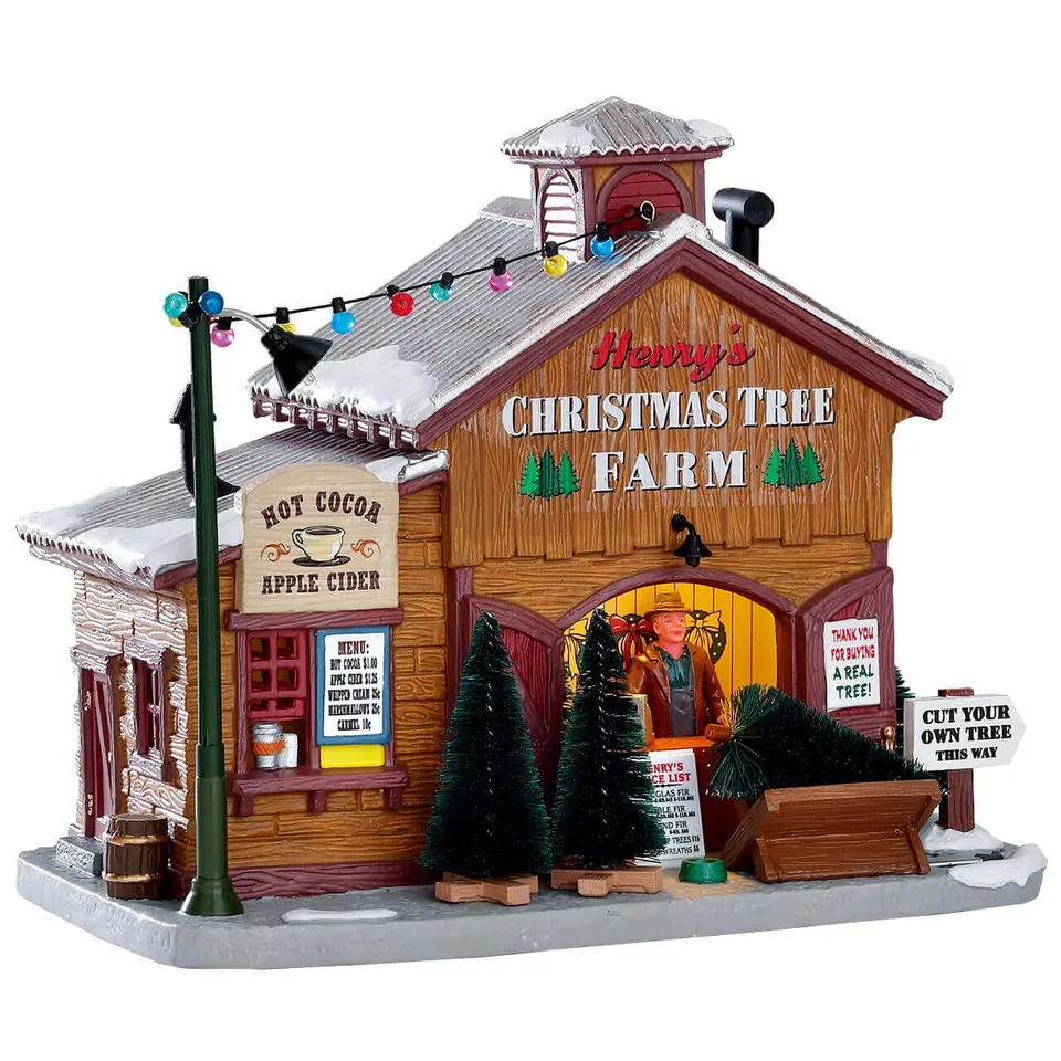 lemax-henrys-christmas-tree-farm-beleuchtetes-weihnachtshaus image 1