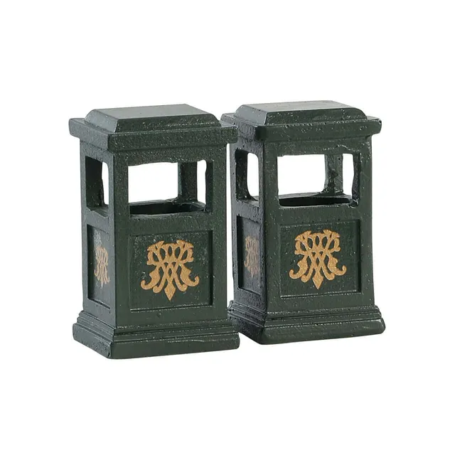lemax-green-trash-can-miniatur-zubeh-r-m-lleimer-gr-n-dorfstra-e image 1