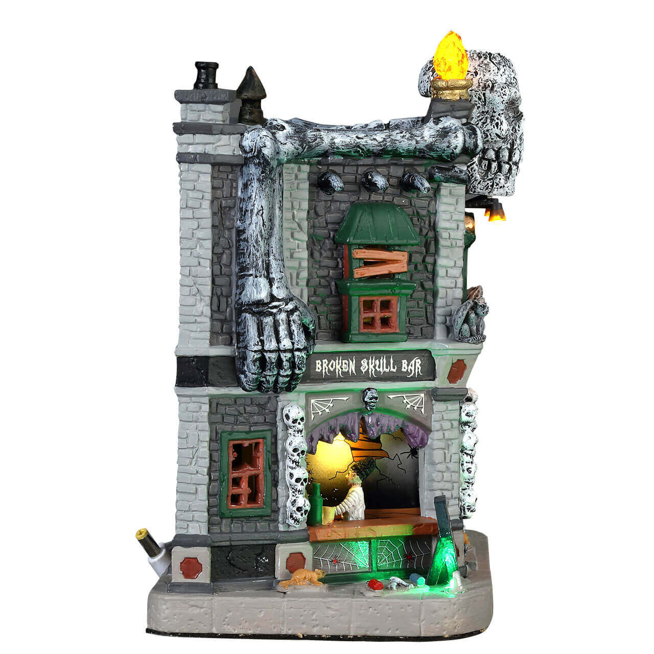 lemax-broken-skull-bar-spooky-town-geb-ude-mit-licht image 3