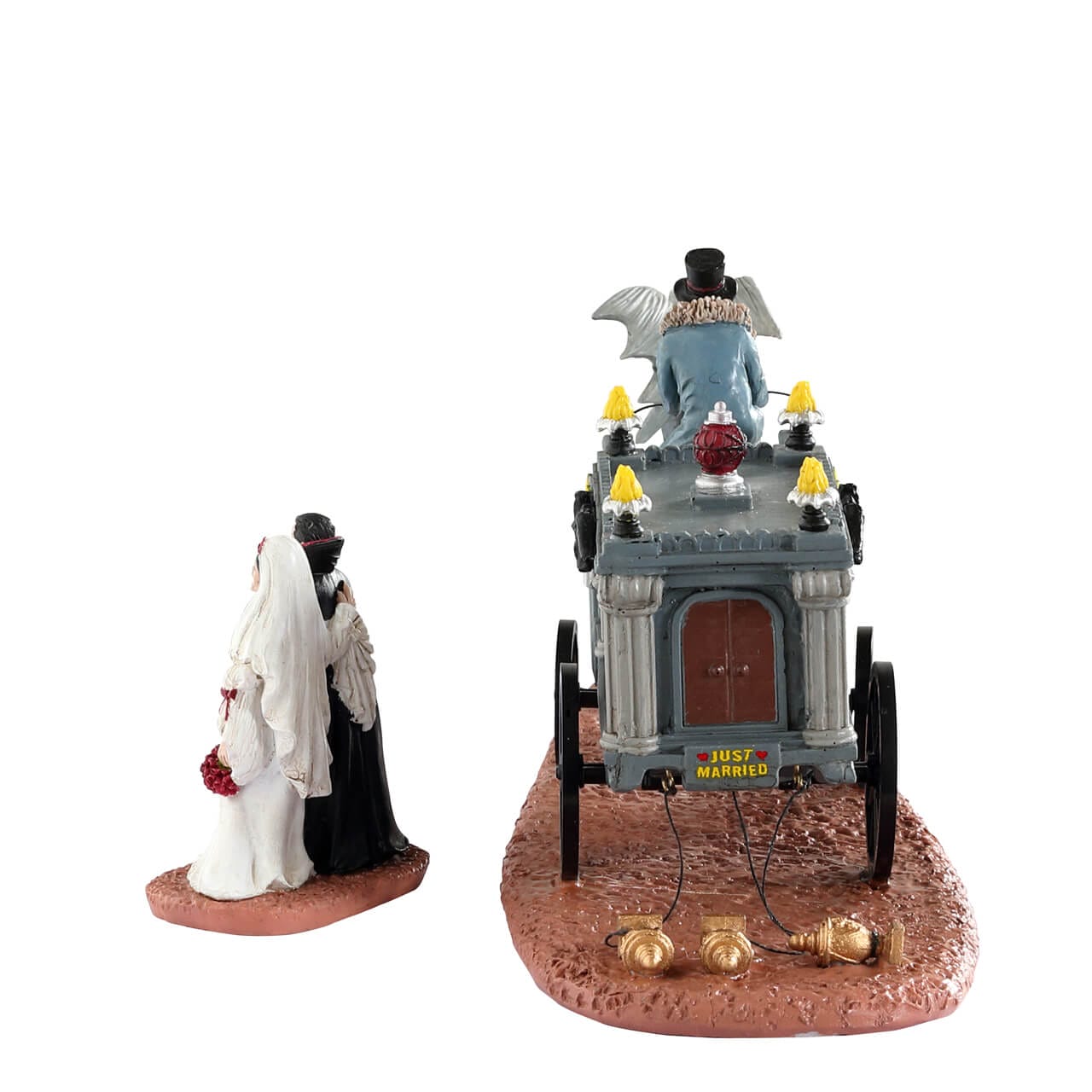lemax-newly-deads-spooky-town-kutsche-mit-fl-gelpferd image 3