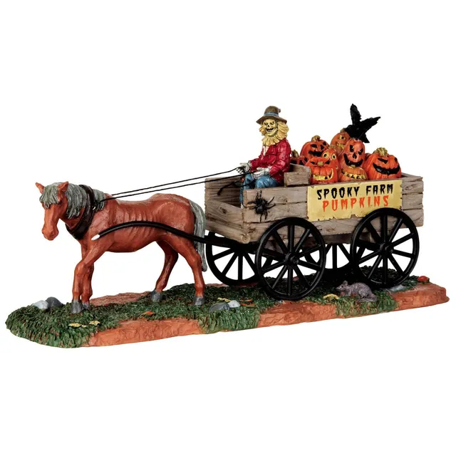 lemax-pumpkin-wagon-miniaturfahrzeug-spooky-town image 1