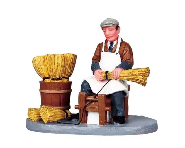 lemax-broom-maker-miniaturfigur-besenmacher image 1