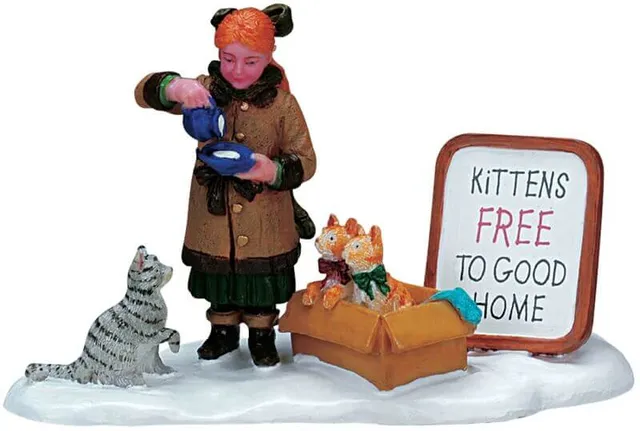 lemax-free-to-good-home-miniaturfigur-mit-welpenkiste image 1