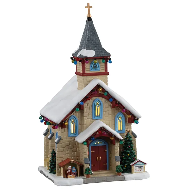 lemax-st-bernard-chapel-beleuchtete-steinkirche image 1