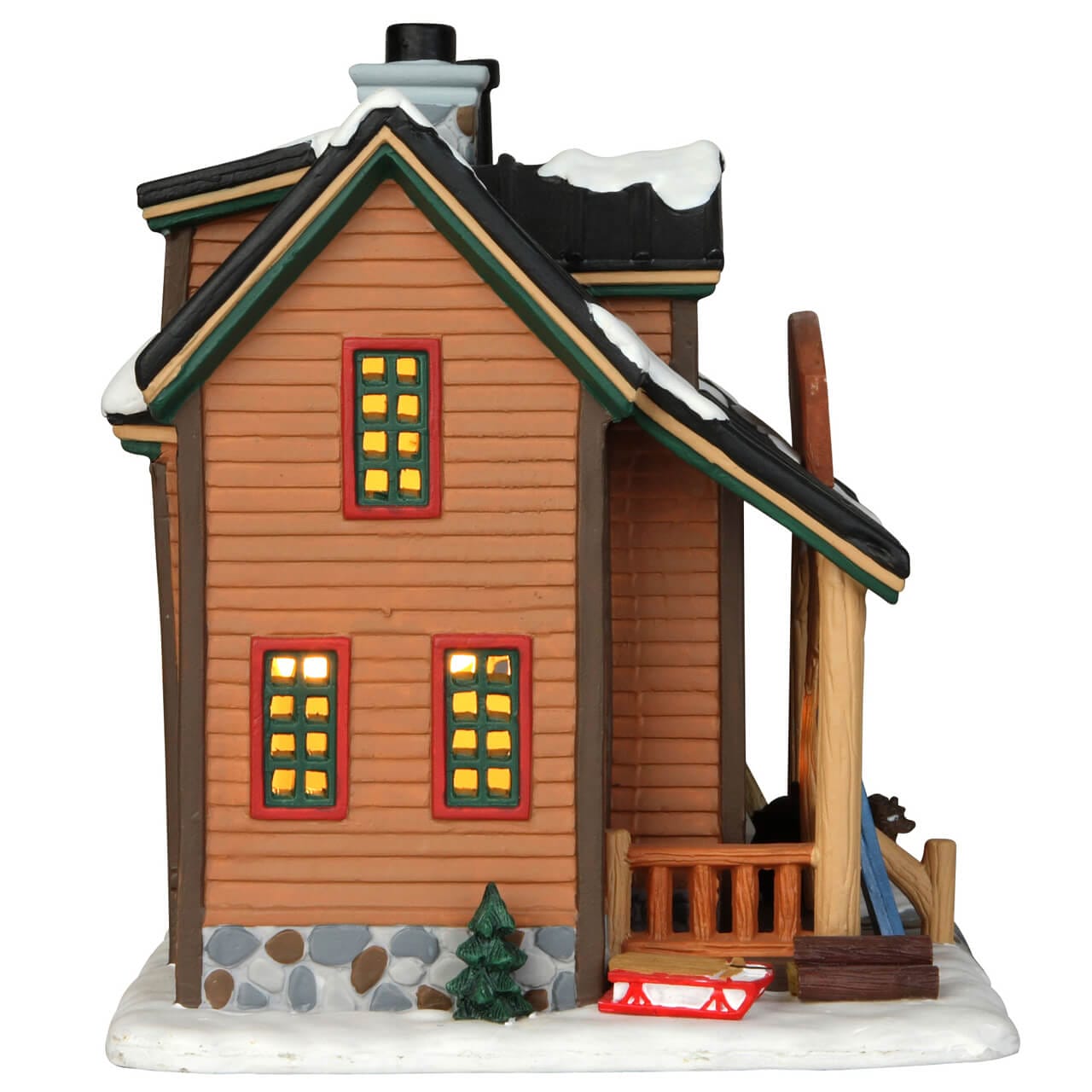 lemax-oak-glen-cabin-beleuchtetes-miniaturhaus-f-r-weihnachtsdorf image 2