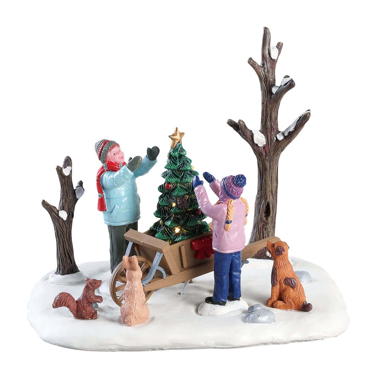 lemax-wheelbarrow-tree-miniatur-baum-mit-schubkarre-f-r-weihnachtsd-rfer image 1