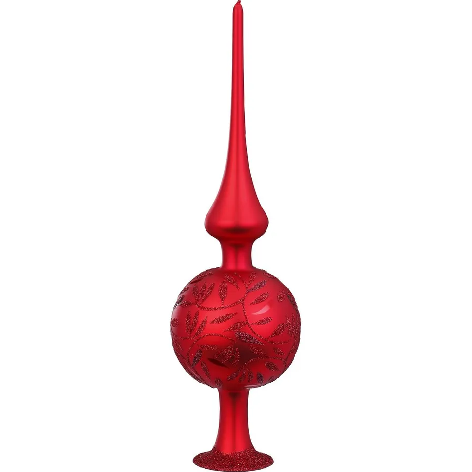 inge-glas-freudentanz-christbaumspitze-7-x-25-cm-rot-matt image 1