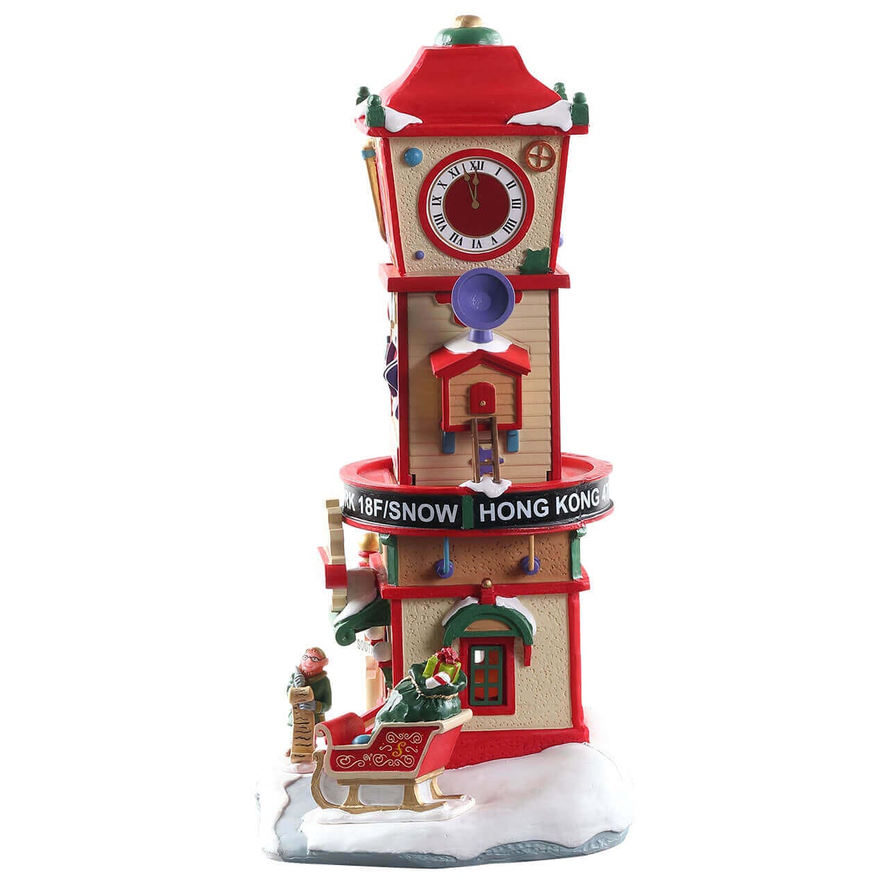 lemax-countdown-clock-tower-weihnachtsdorf-tischdekoration image 2