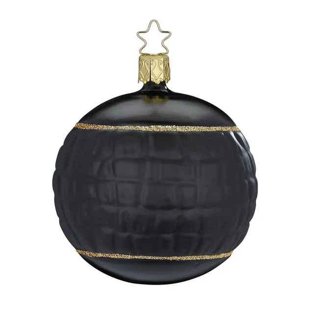 inge-glas-leder-christbaumkugel-schwarz-glas-8-5-cm image 1
