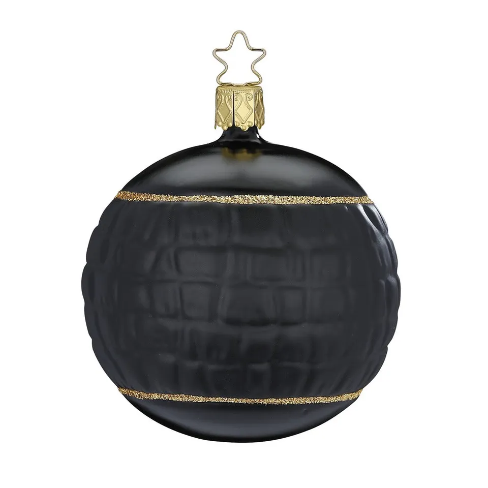 inge-glas-leder-christbaumkugel-schwarz-glas-8-5-cm image 1
