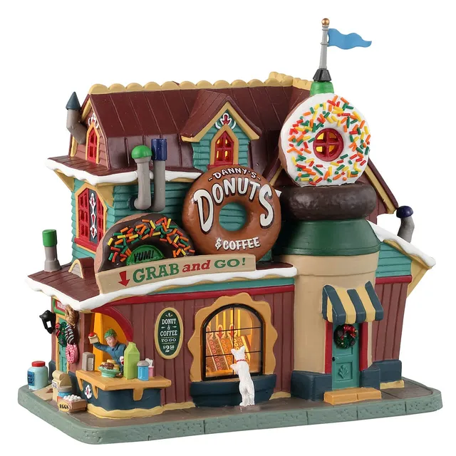 lemax-danny-s-donuts-coffee-miniatur-caf-haus-harvest-crossing image 1