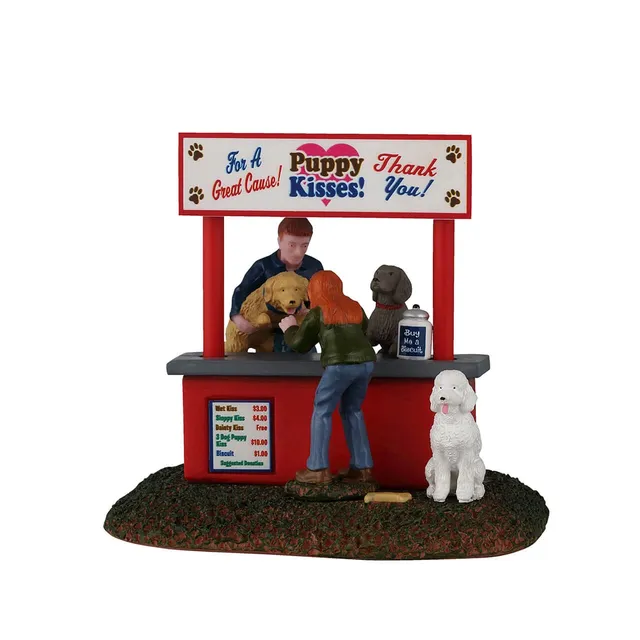 lemax-puppy-kissing-booth-general-products-miniatur-haus image 1
