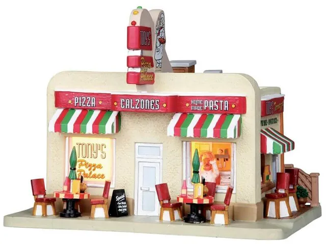 lemax-tony-s-pizza-palace-beleuchtetes-miniaturhaus-f-r-weihnachtsdorf image 1