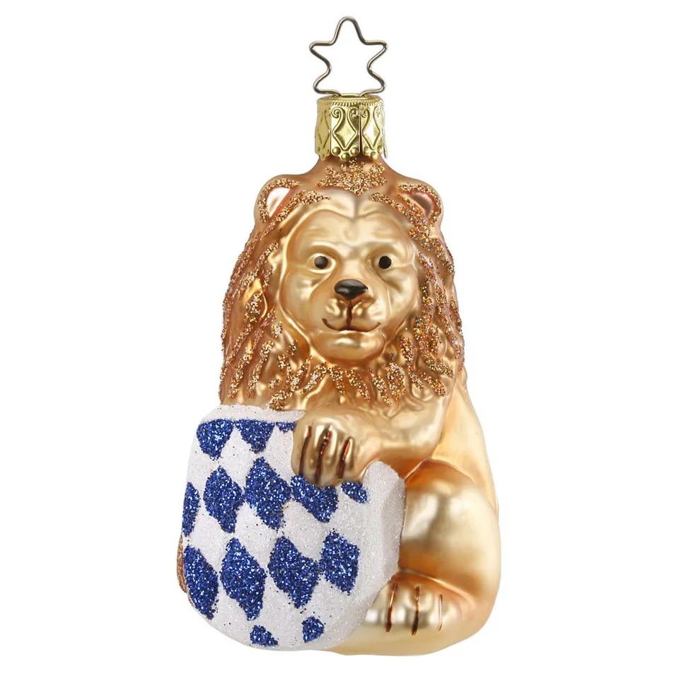 inge-glas-bayerischer-l-we-christbaumkugel-9-5-cm-gold image 1