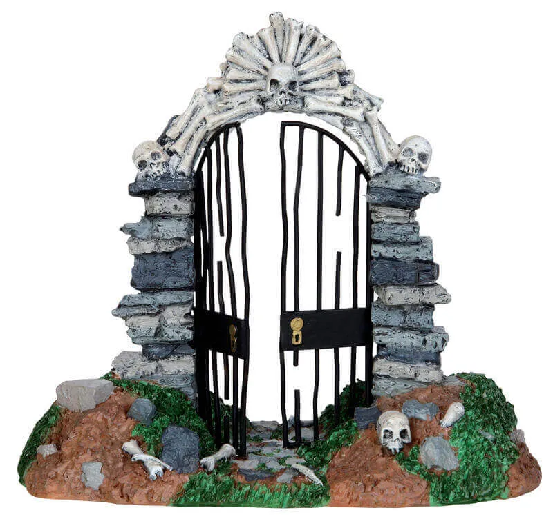 lemax-spooky-town-skull-gate-halloween-torfigur-f-r-die-gruselstadt image 1