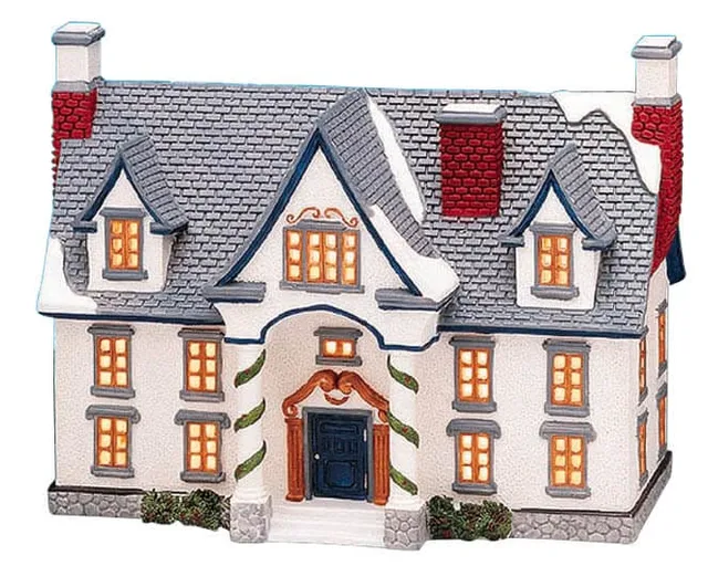 lemax-pelham-manor-beleuchtetes-miniaturhaus-weihnachtsdorf image 1