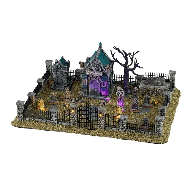 lemax-misty-crypt-graveyard-spooky-town-friedhofszene image 1