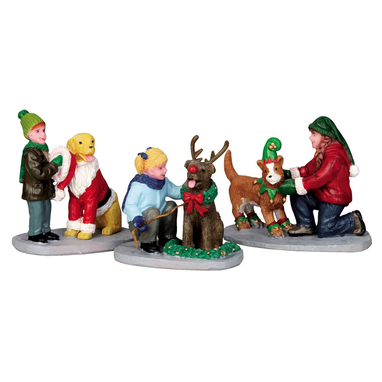 lemax-doggie-dress-up-set-of-3-miniatur-hundefiguren image 1