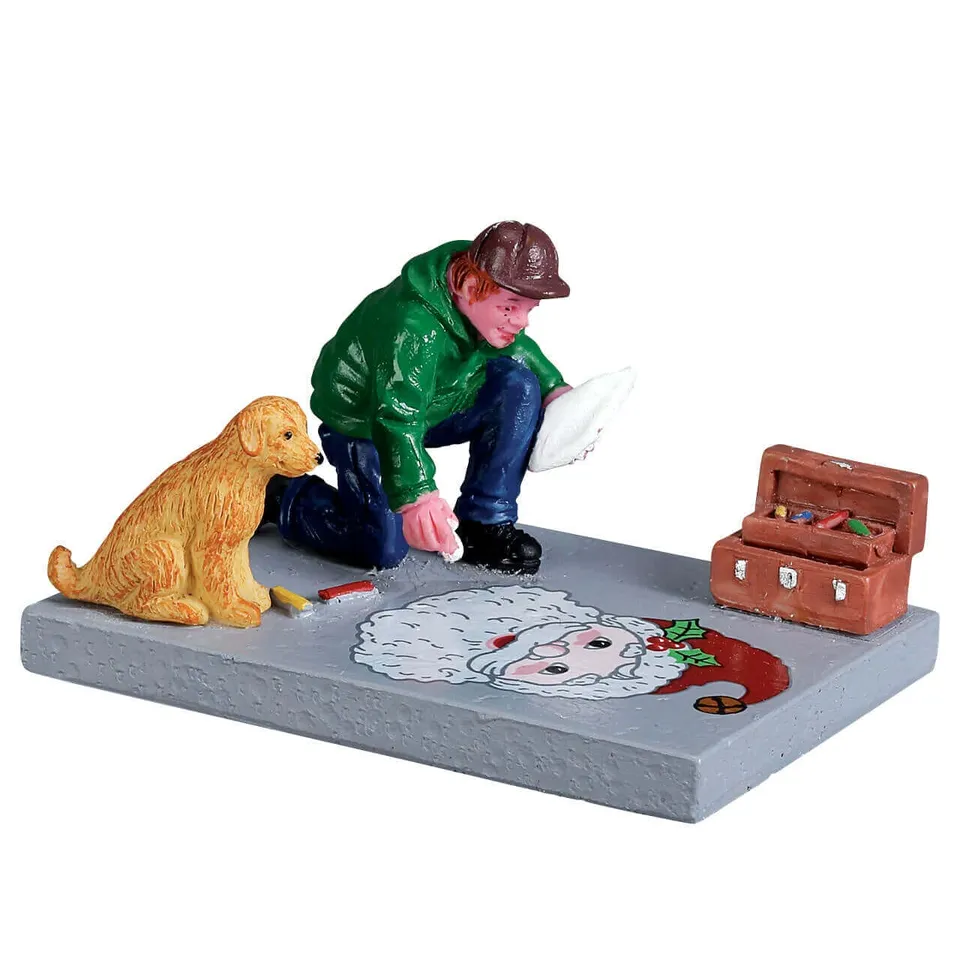 lemax-sidewalk-chalk-artist-miniaturfigur image 1
