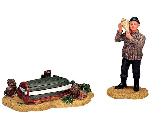 lemax-listening-for-the-ocean-old-rowboat-miniatur-figuren-set image 1