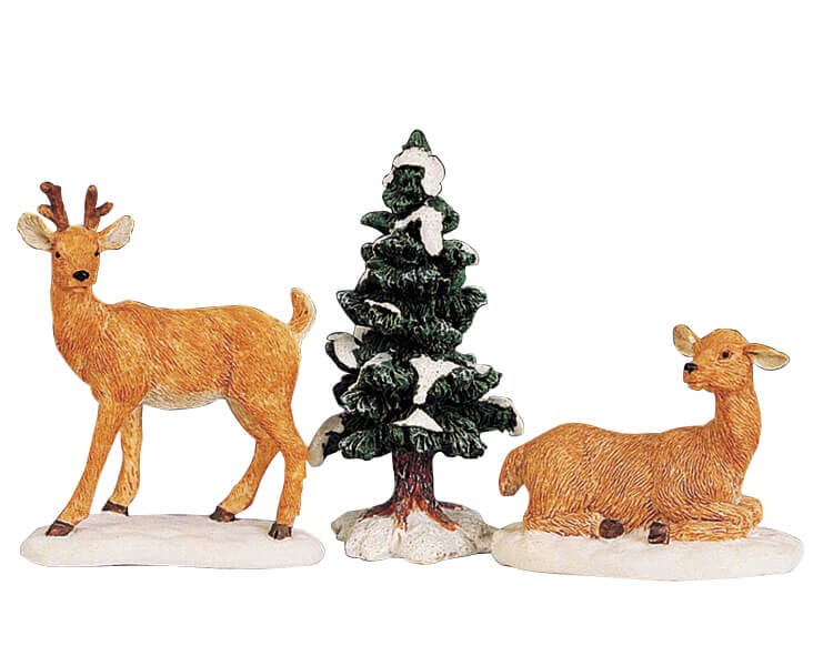 lemax-stag-and-doe-hirschpaar-miniaturfiguren image 1