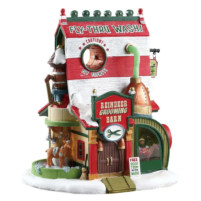 lemax-reindeer-grooming-barn-beleuchteter-rentier-stall image 1